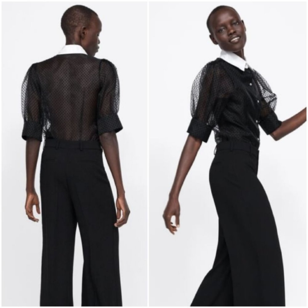 ZARA BLACK ORGANZA TOP